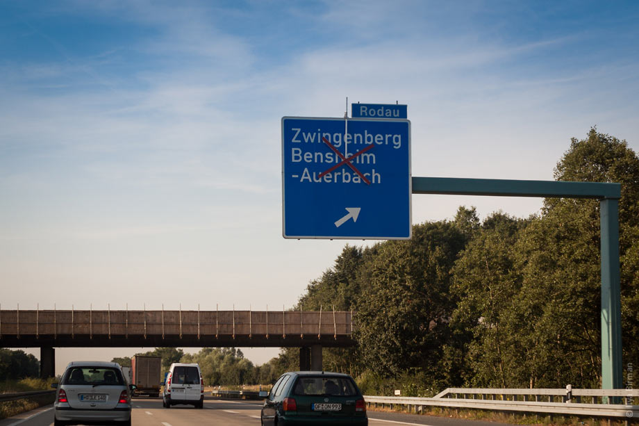 A crossed road sign in Germany