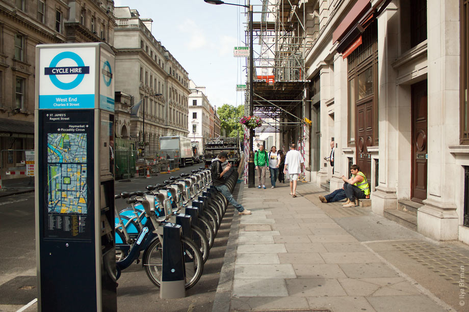 Cycle hire point in London