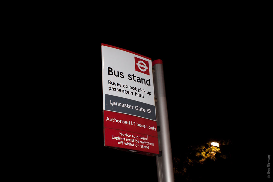Bus stand in London