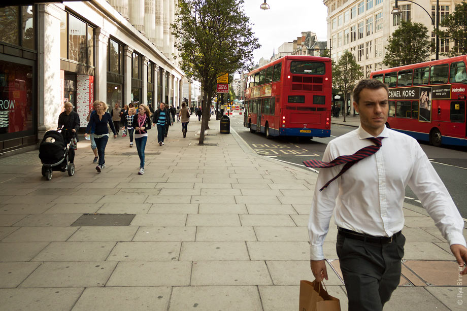 A man on Oxford Street
