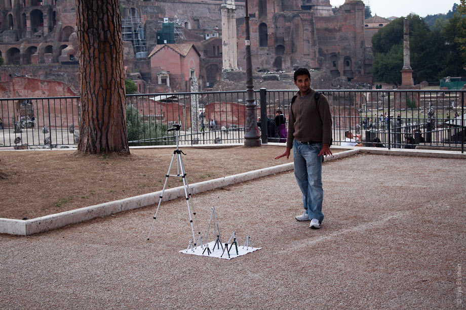 Tripods on sale throughout the city: