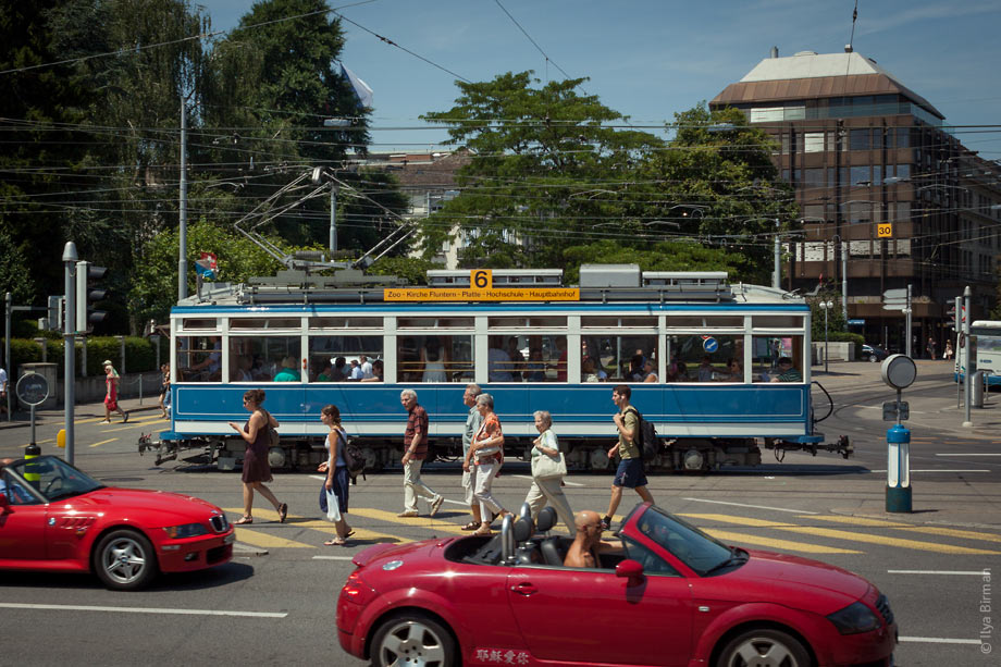 A tram in Zurich