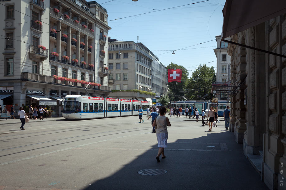 A tram in Zurich